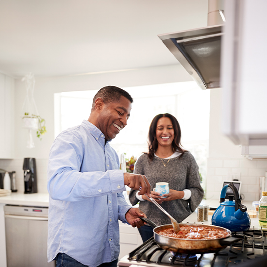 Couple cooking