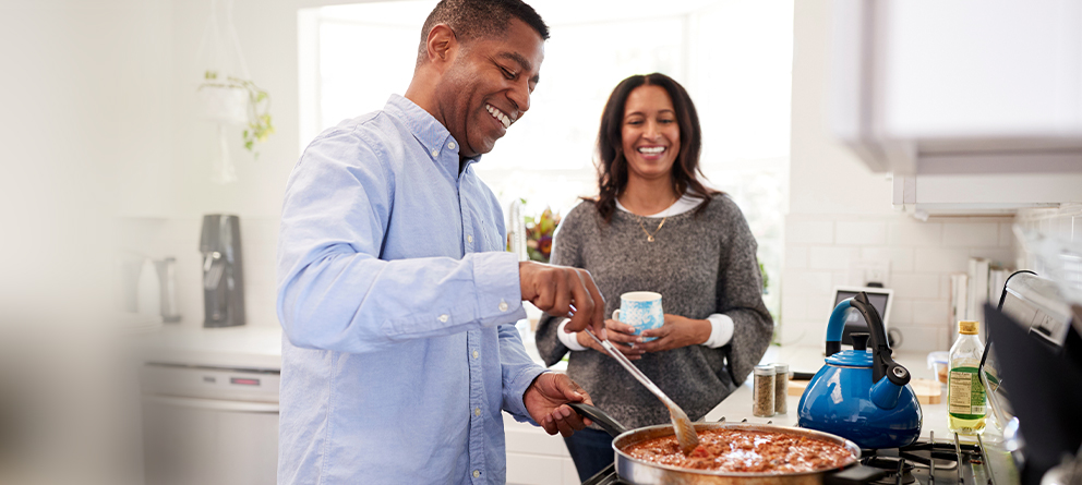 Couple cooking