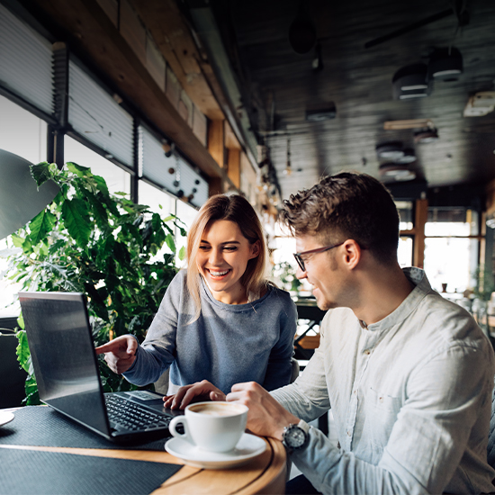 Couple with laptop