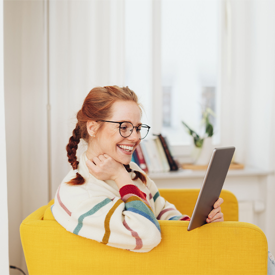 Woman with iPad