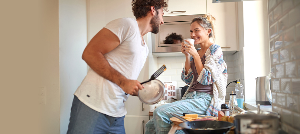 Couple in kitchen