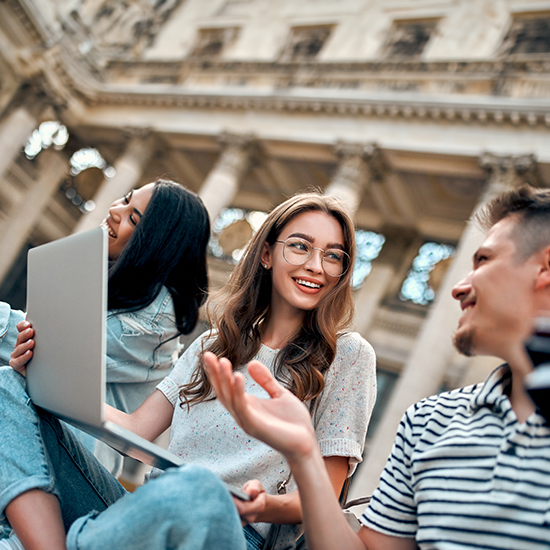 Young woman with laptop