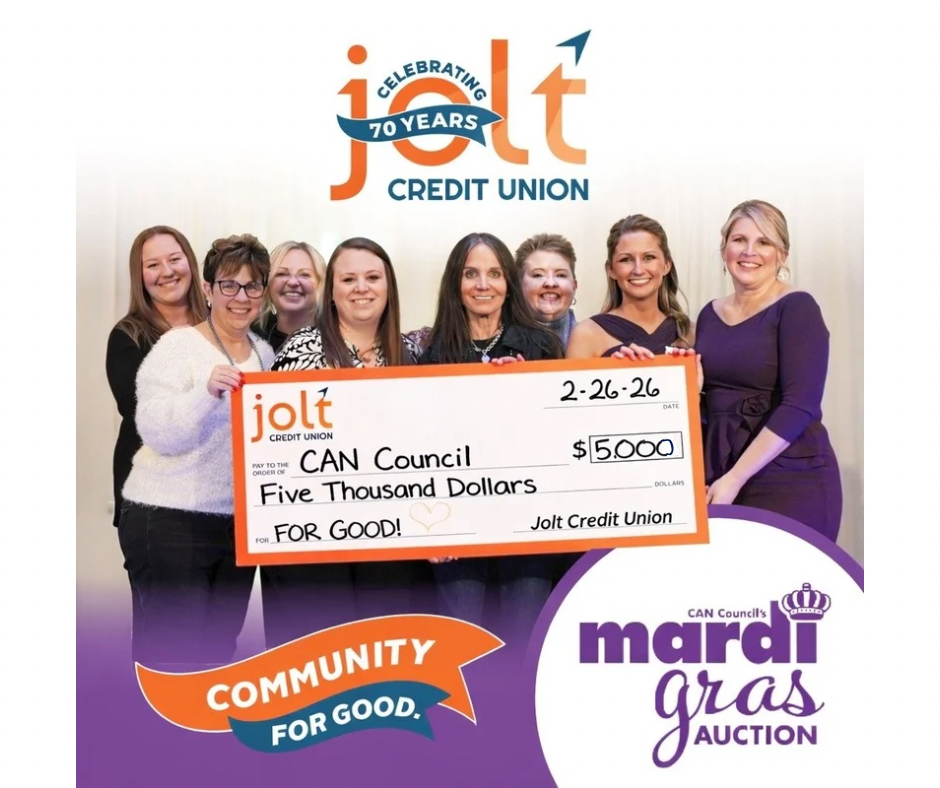 Jolt staff holding check for CAN Council