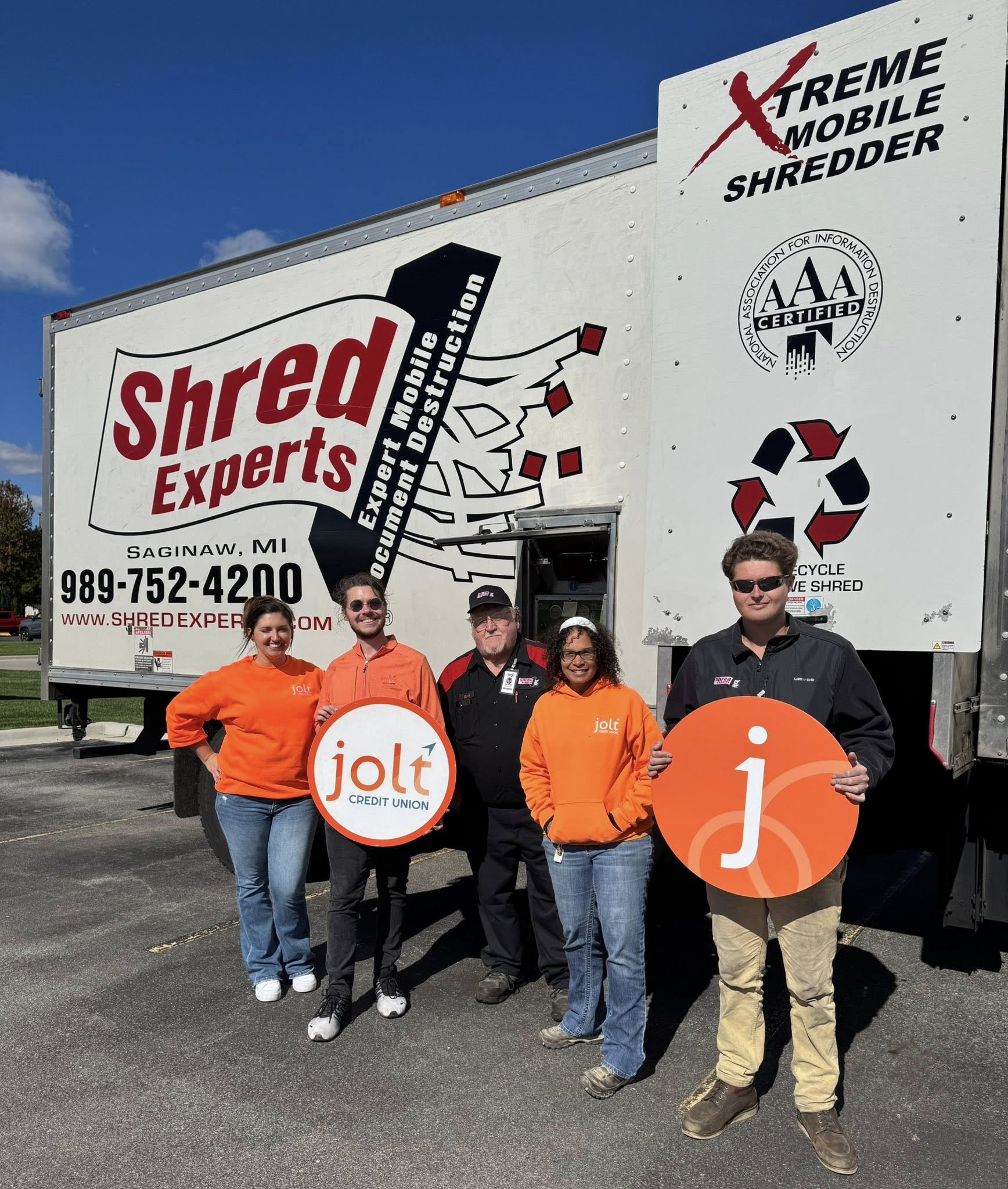 Jolt Credit Union employees at shred day 2025.